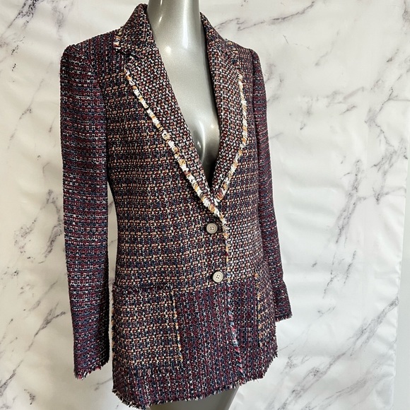 Rebecca Taylor Blanket Tweed Jacket Blazer - Picture 4 of 7
